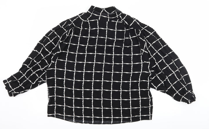 Primark Womens Black Check Basic Blouse Size 12