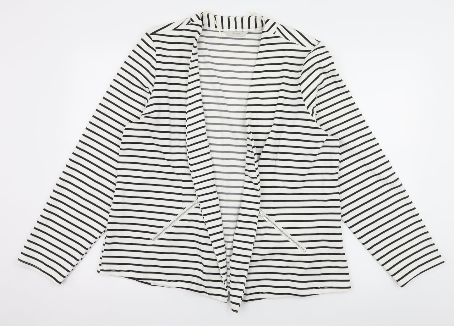 George Womens White Striped  Jacket  Size 22