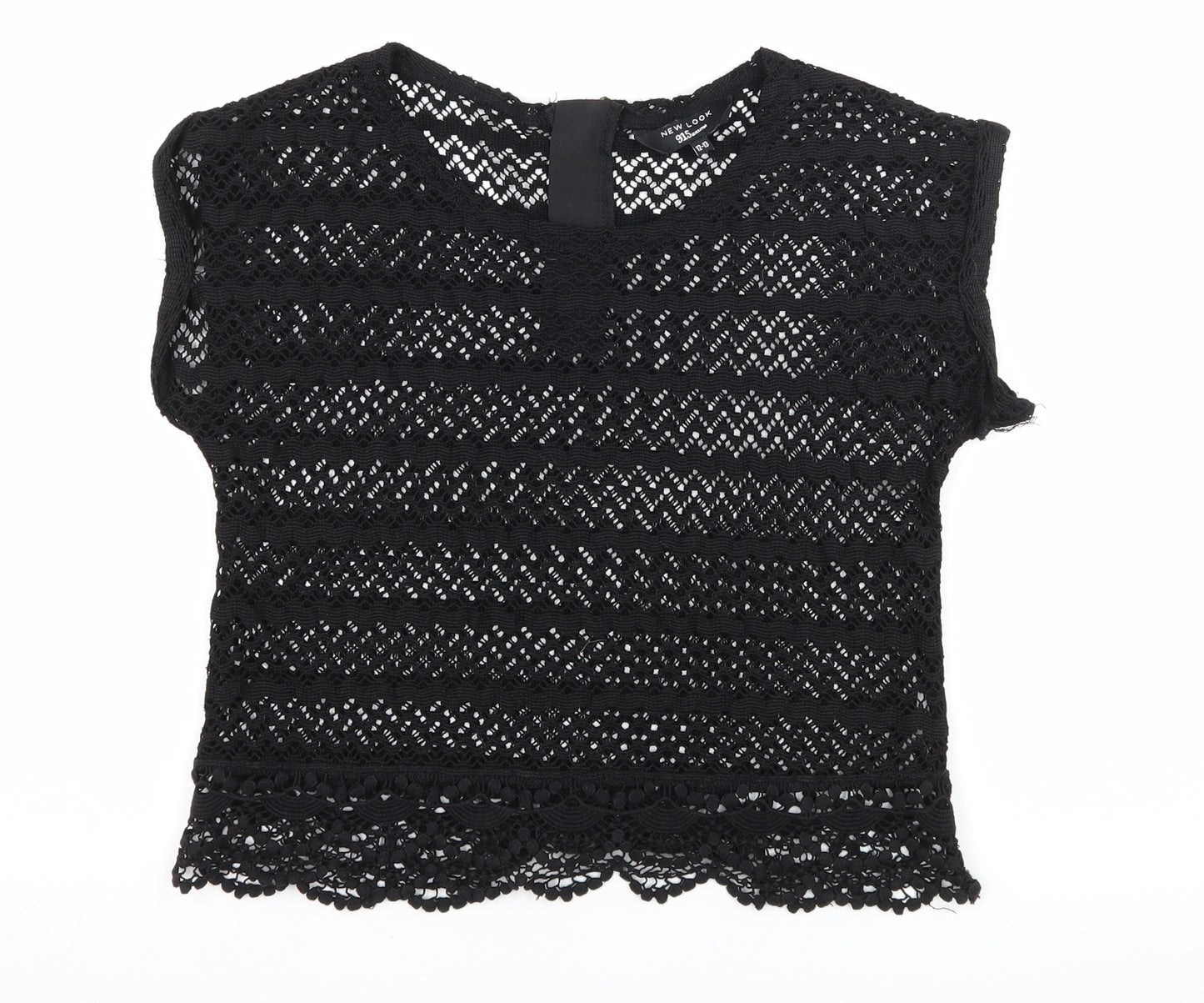 New Look Girls Black  Lace Basic T-Shirt Size 12-13 Years