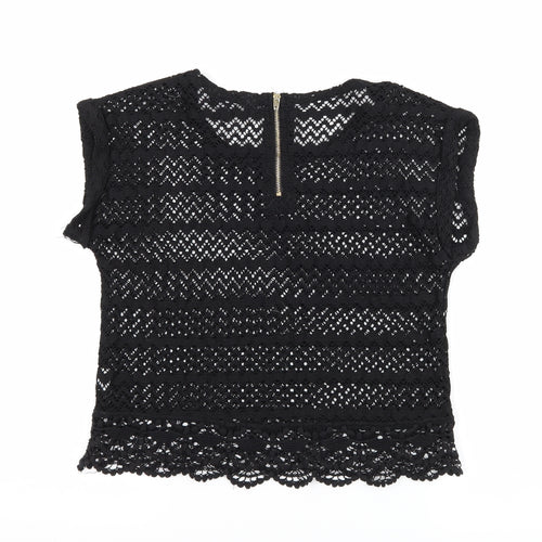 New Look Girls Black  Lace Basic T-Shirt Size 12-13 Years