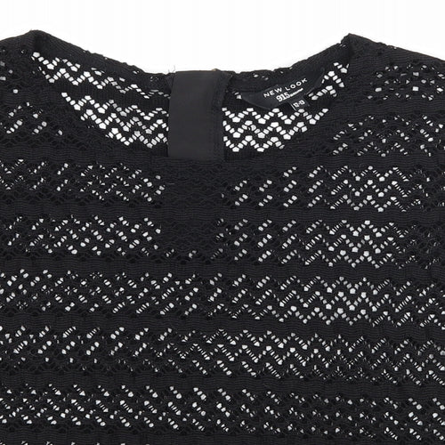 New Look Girls Black  Lace Basic T-Shirt Size 12-13 Years