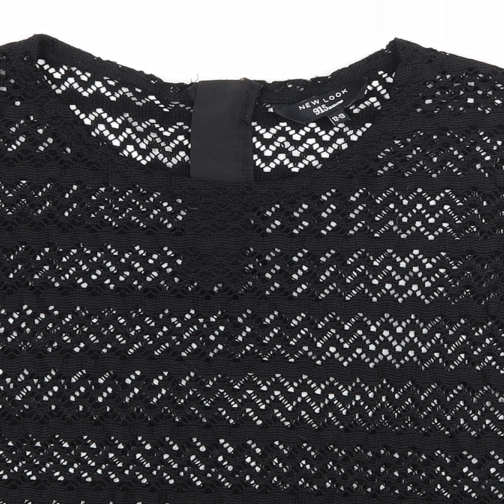 New Look Girls Black  Lace Basic T-Shirt Size 12-13 Years