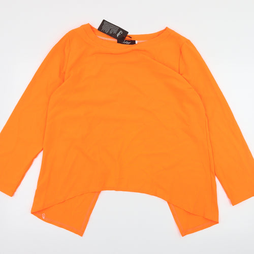 Ruiyige Womens Orange   Basic Blouse Size 3XL  - Neon