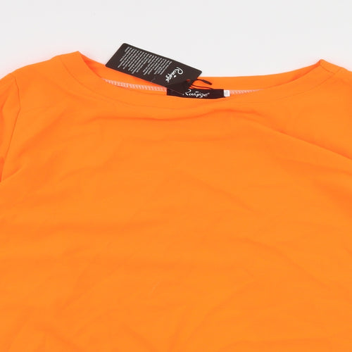 Ruiyige Womens Orange   Basic Blouse Size 3XL  - Neon