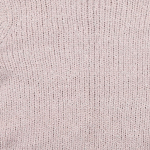 New Look Womens Pink  Knit Pullover Jumper Size 10  - Embelished Neckline