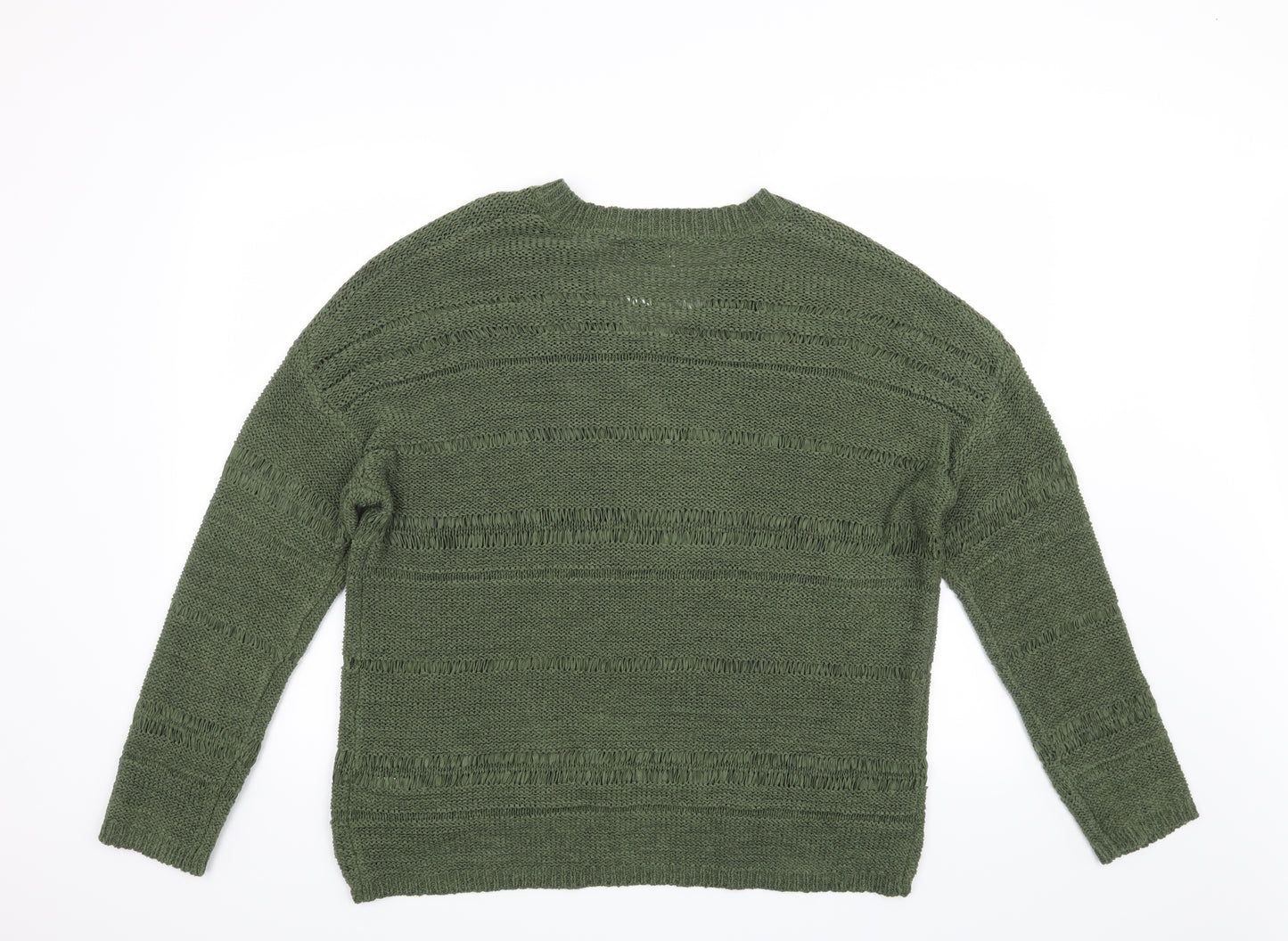 Papaya Womens Green Striped  Pullover Jumper Size L