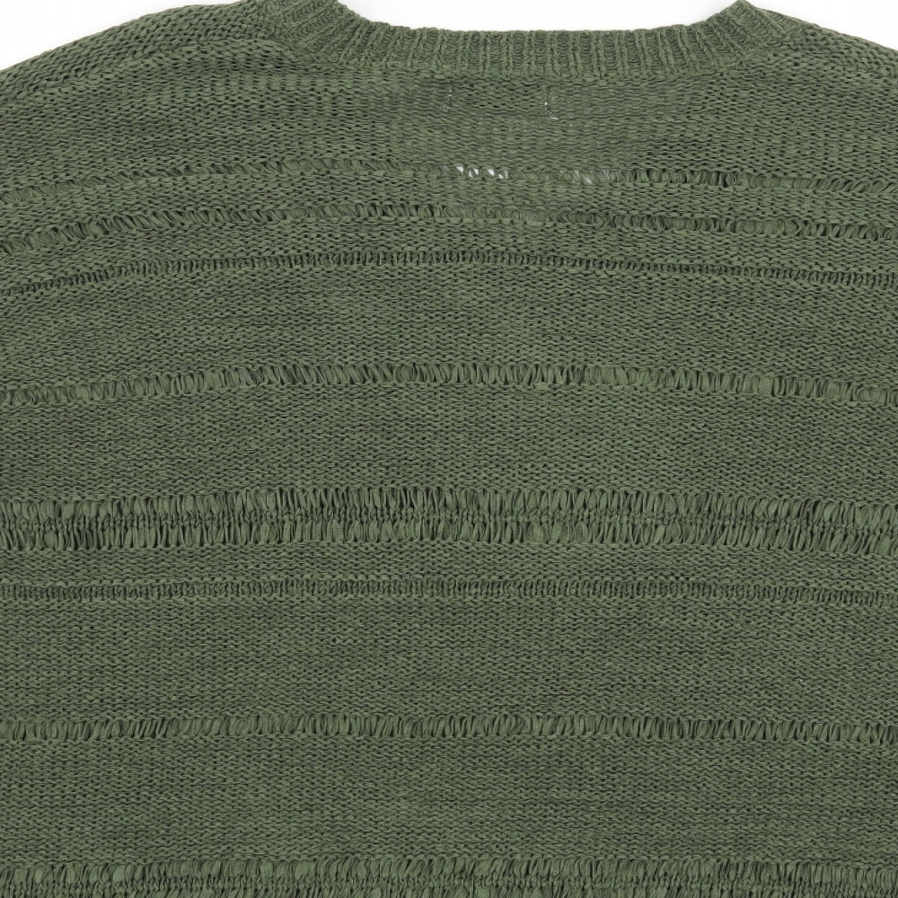 Papaya Womens Green Striped  Pullover Jumper Size L