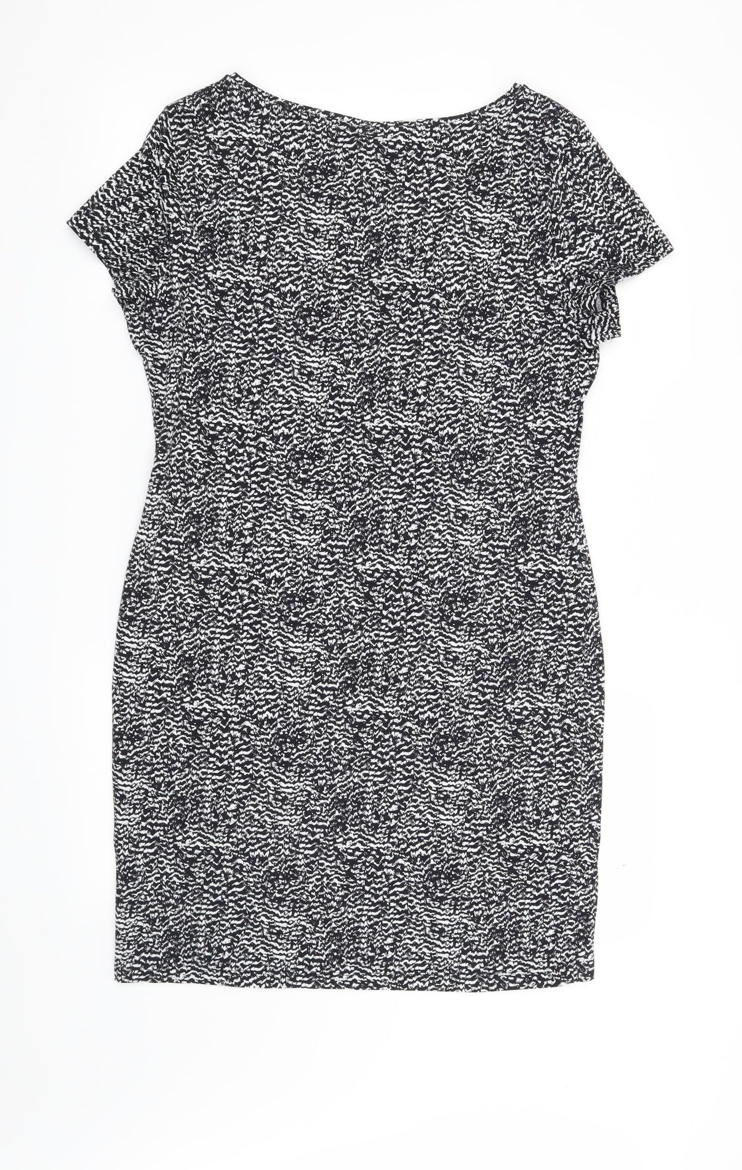 H&M Womens Black Geometric  T-Shirt Dress  Size L