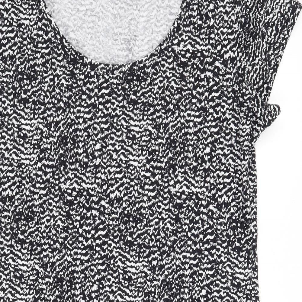 H&M Womens Black Geometric  T-Shirt Dress  Size L