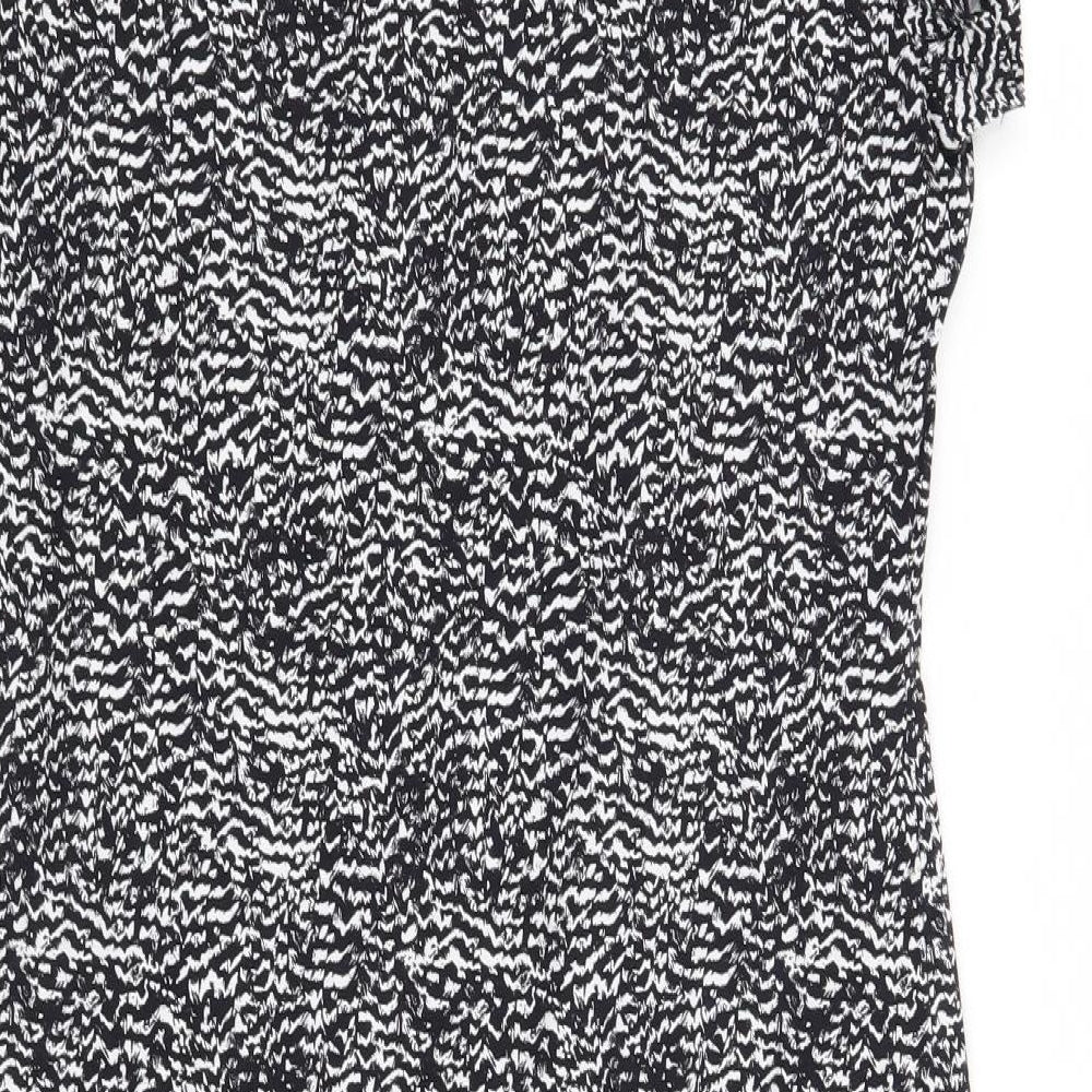 H&M Womens Black Geometric  T-Shirt Dress  Size L