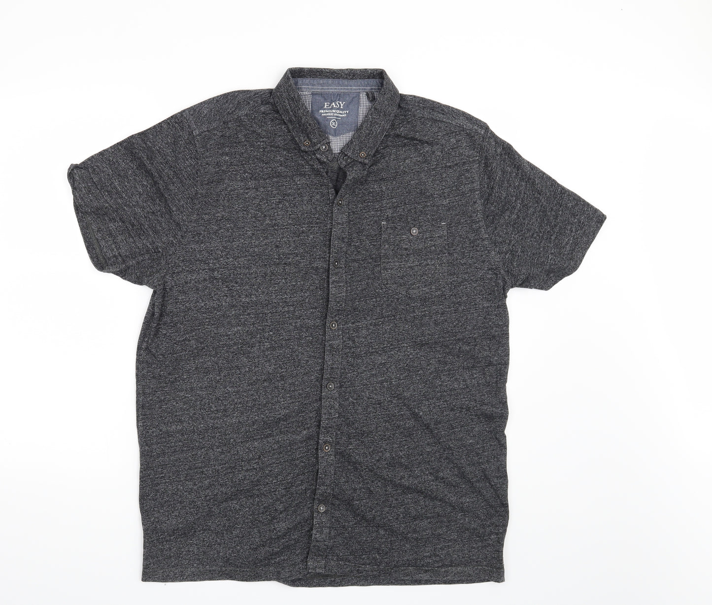 Easy Mens Grey    Button-Up Size XL