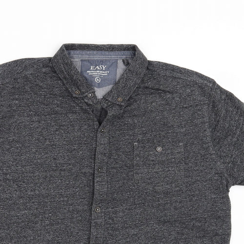 Easy Mens Grey    Button-Up Size XL