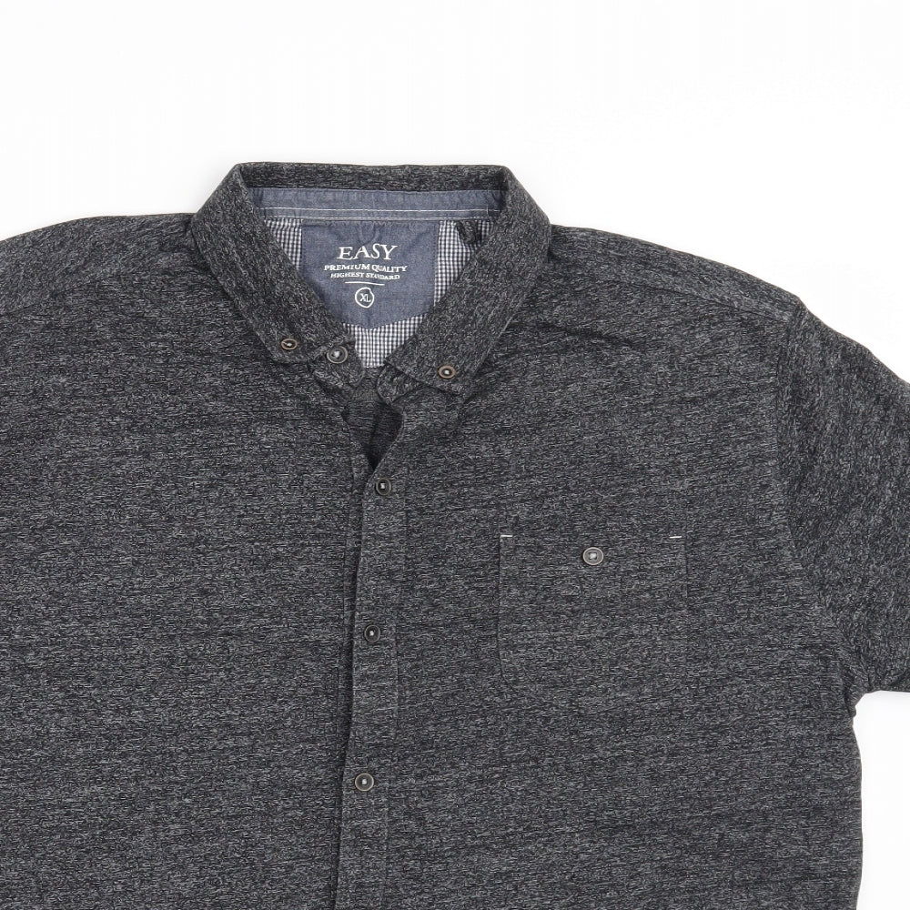 Easy Mens Grey    Button-Up Size XL