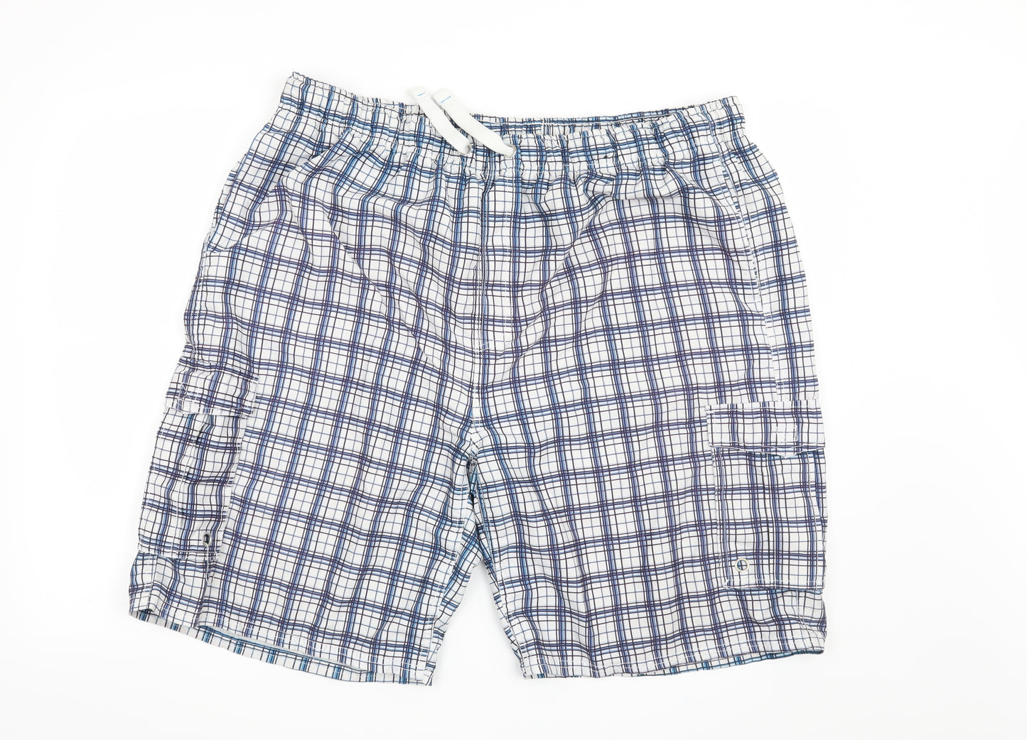 George Mens Blue Check  Bermuda Shorts Size 40 in