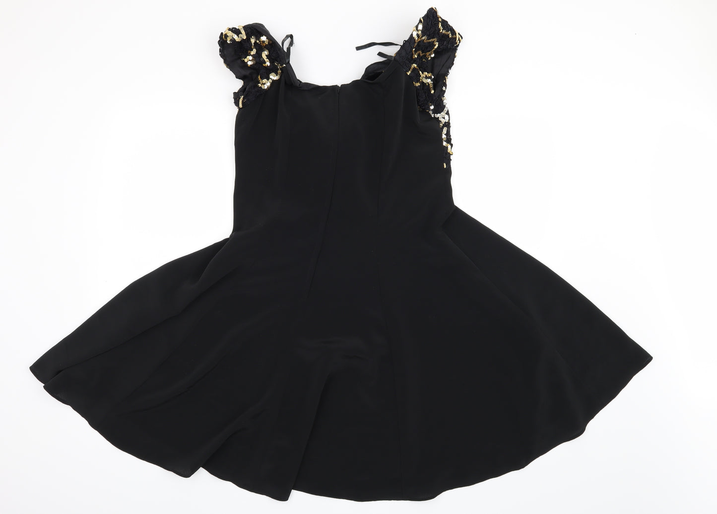 Dorothy Perkins Womens Black Geometric  Fit & Flare  Size 16