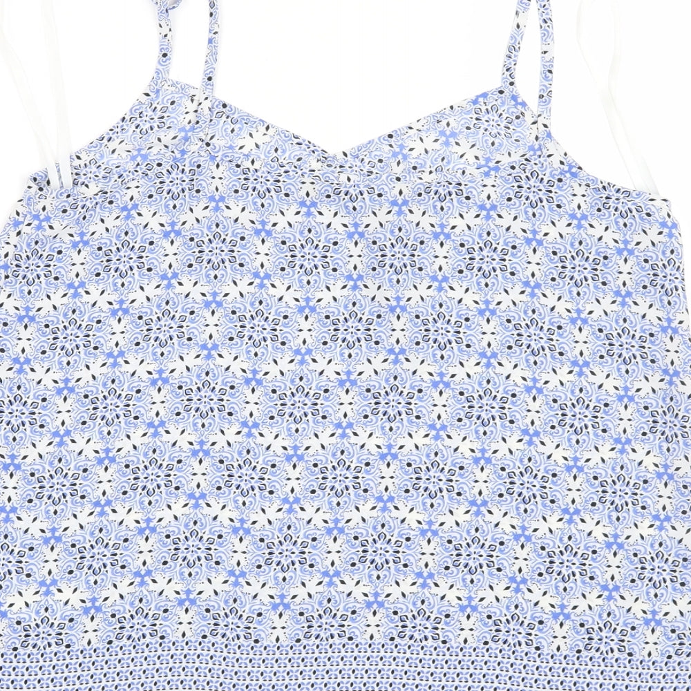 New Look Womens Blue Paisley  Basic Blouse Size 8