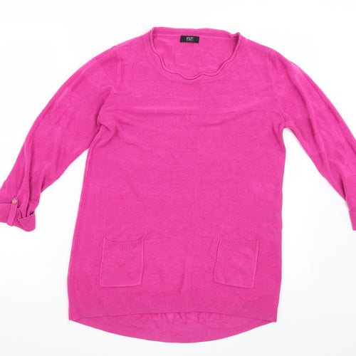 F&F Womens Pink Striped  Pullover Jumper Size 10