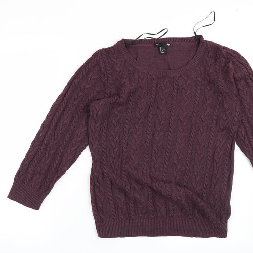 H&M Womens Purple   Pullover Jumper Size S