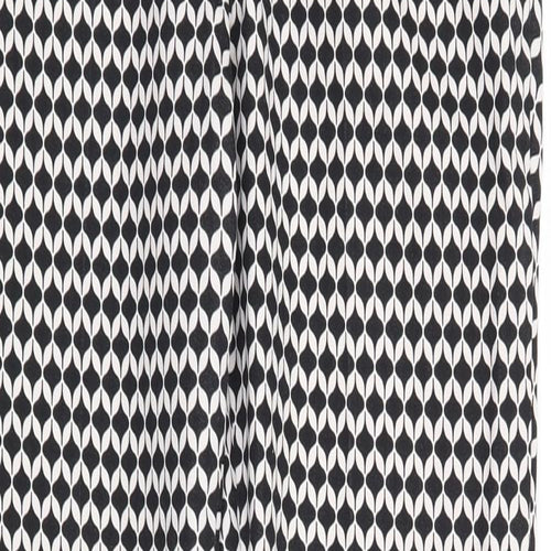 H&M Womens Black Geometric  Trousers  Size 10 L26 in