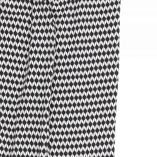 H&M Womens Black Geometric  Trousers  Size 10 L26 in