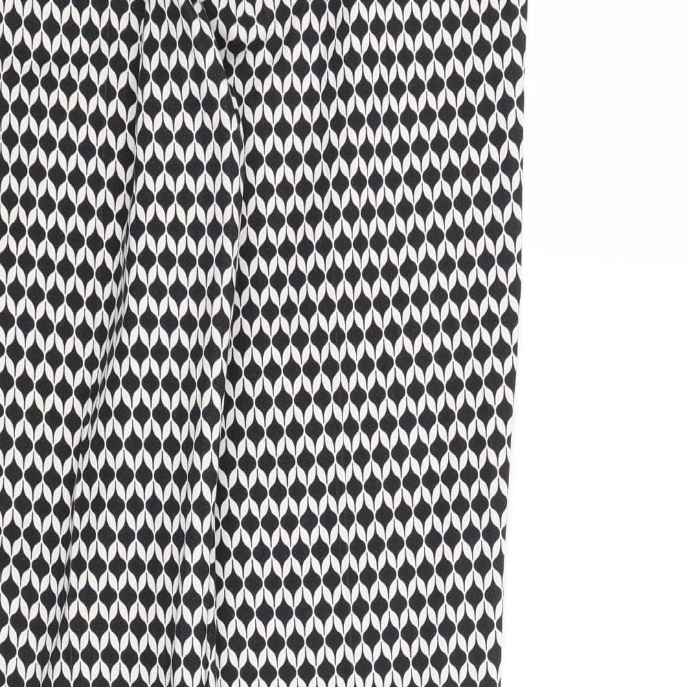 H&M Womens Black Geometric  Trousers  Size 10 L26 in