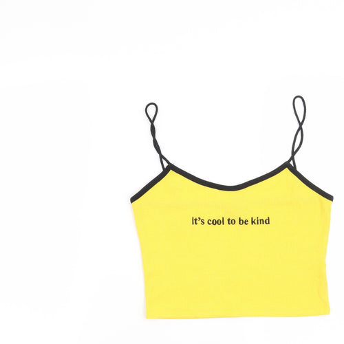 Topshop Womens Yellow   Basic T-Shirt Size 12  - It's cool to be kind