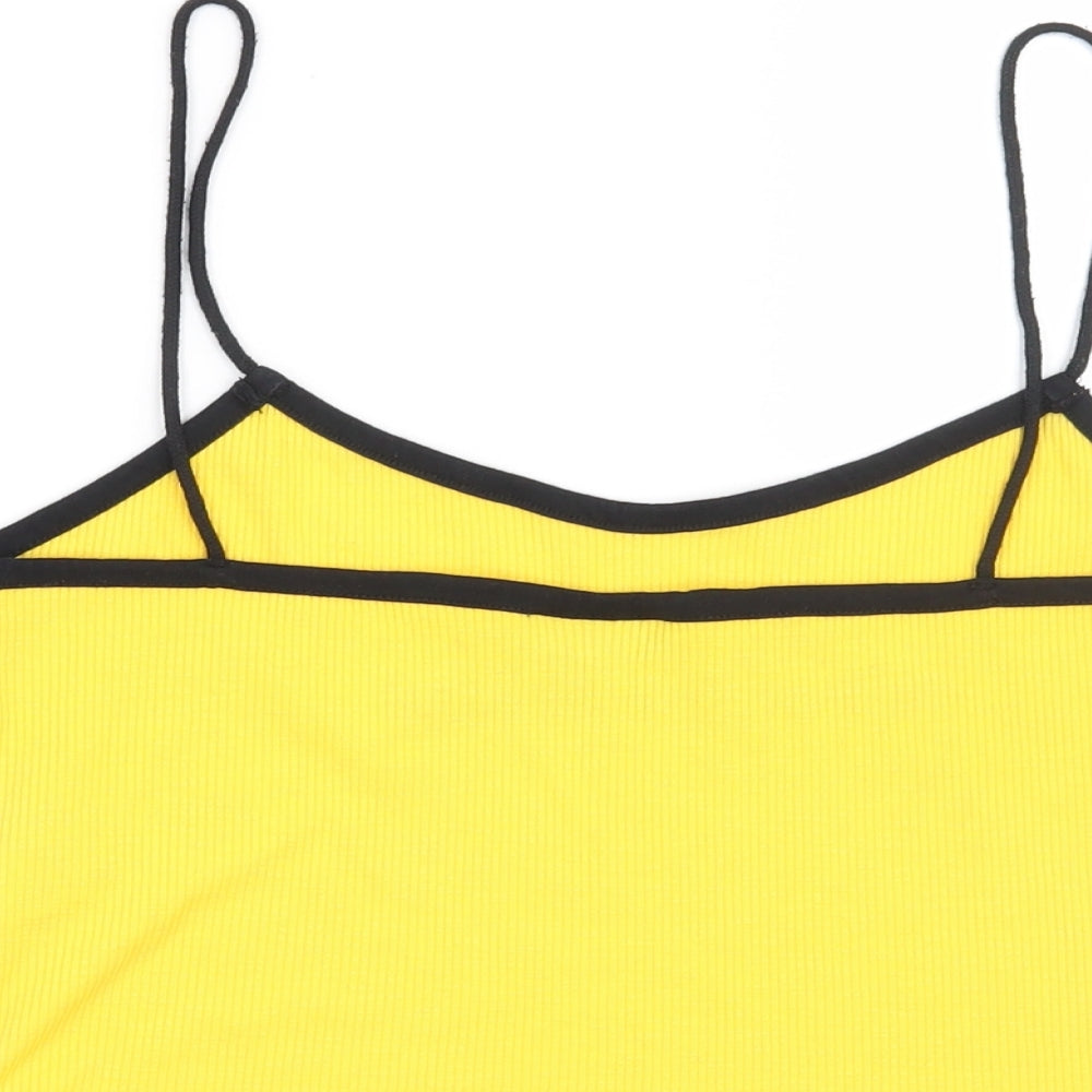Topshop Womens Yellow   Basic T-Shirt Size 12  - It's cool to be kind