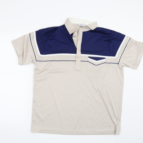Preworn Mens Beige Striped   Polo Size XL