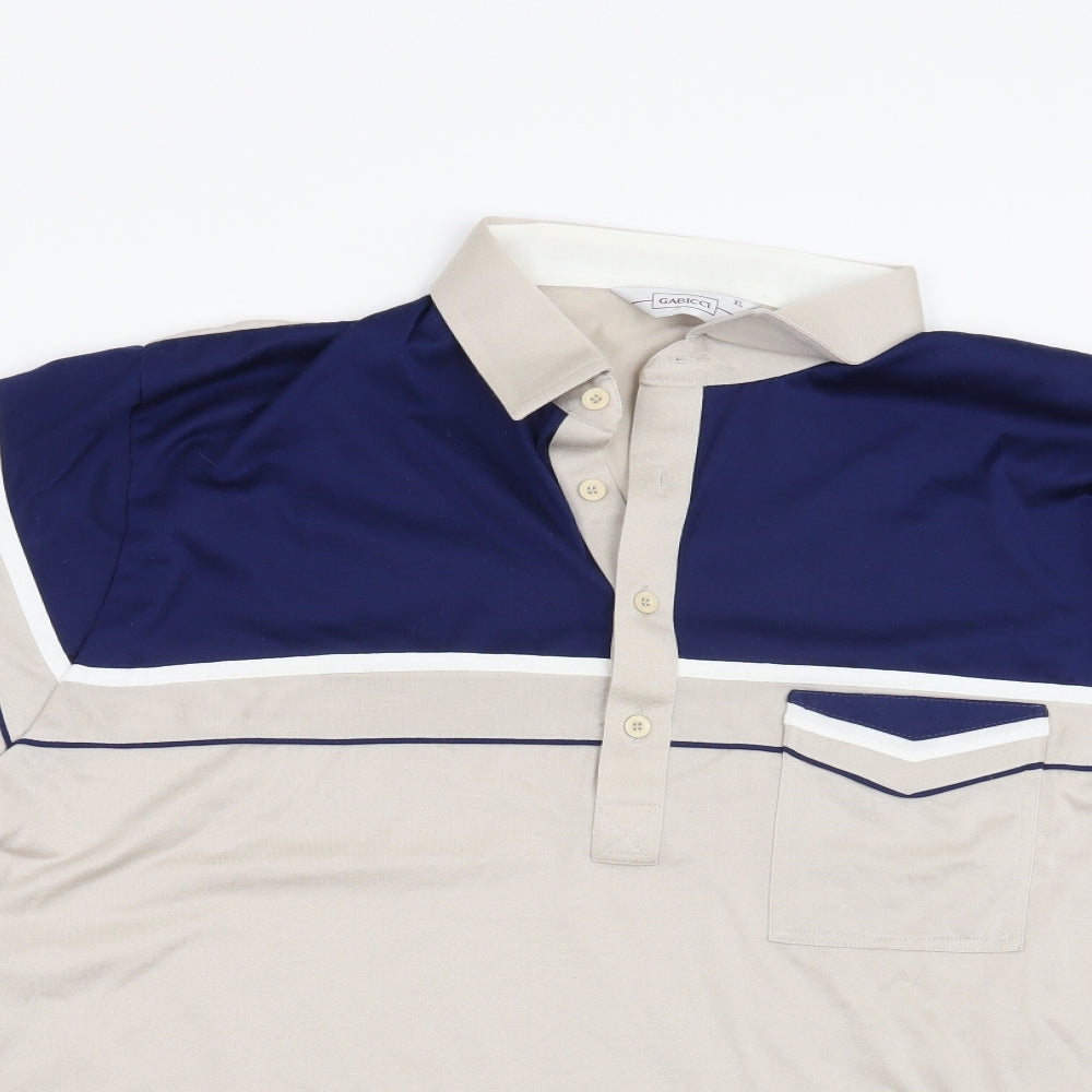 Preworn Mens Beige Striped   Polo Size XL