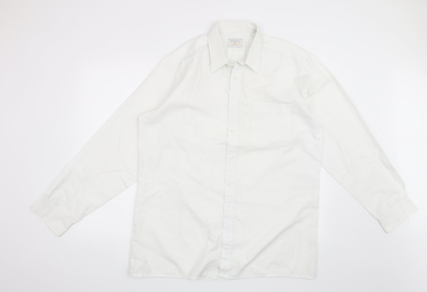Burton Mens White    Dress Shirt Size 16.5