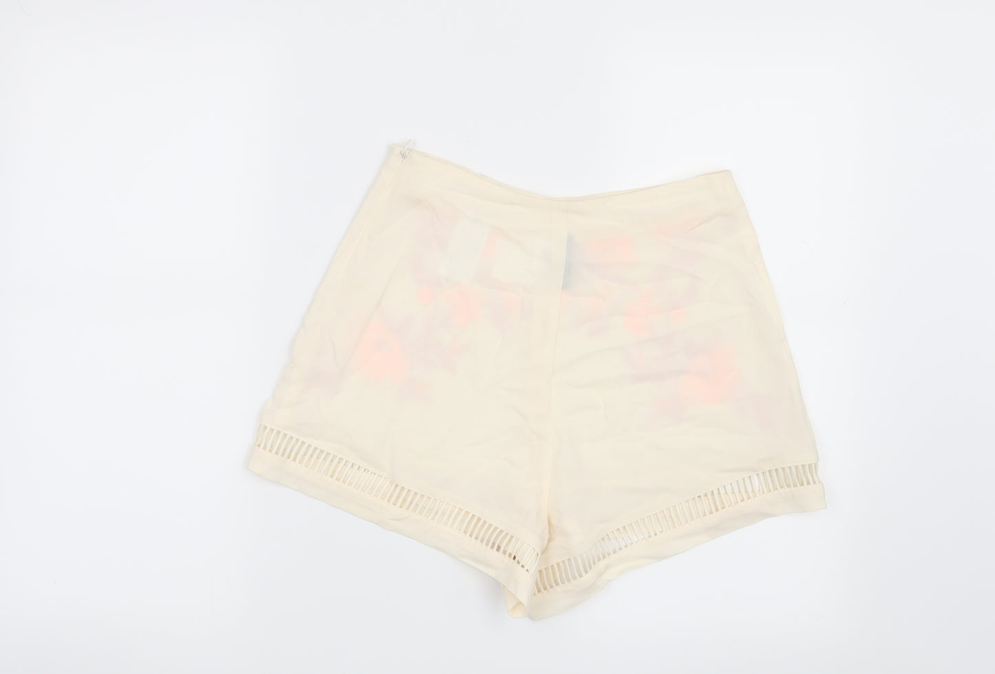 H&M Womens Beige Floral  Hot Pants Shorts Size 10