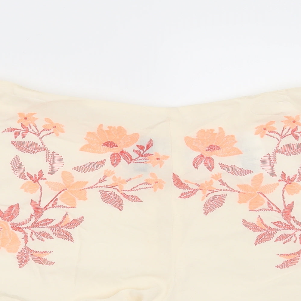 H&M Womens Beige Floral  Hot Pants Shorts Size 10