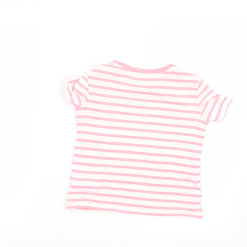 Gap Girls Pink Striped  Basic T-Shirt Size S