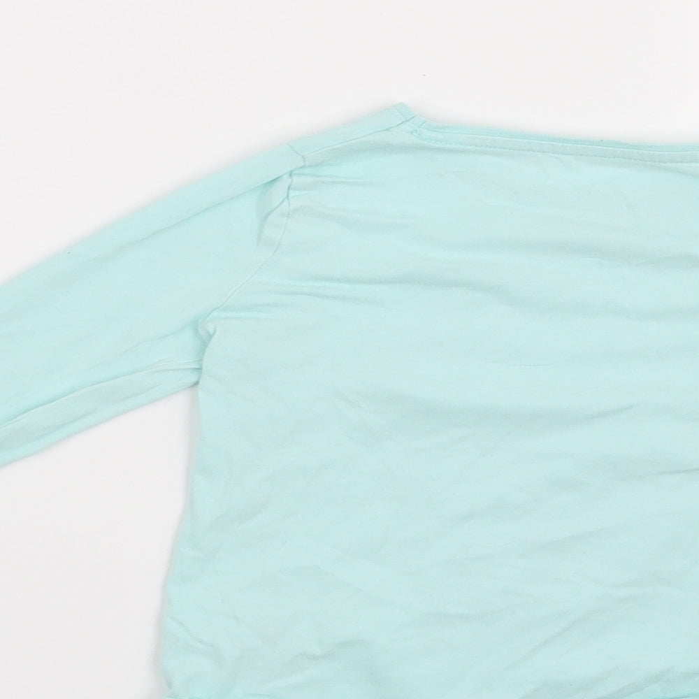 F&F Girls Green   Basic T-Shirt Size 5-6 Years  - Unicorns