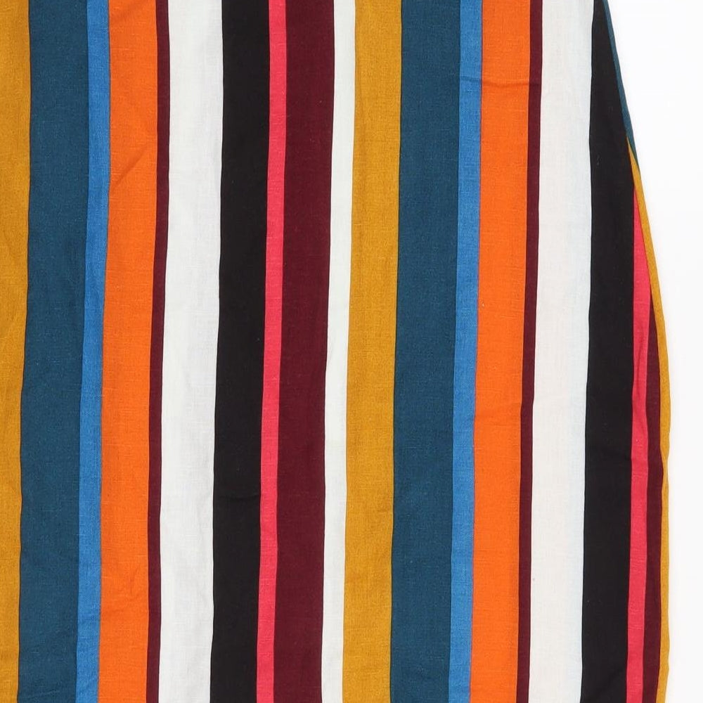 Preworn Womens Blue Striped  Straight & Pencil Skirt Size 34 in