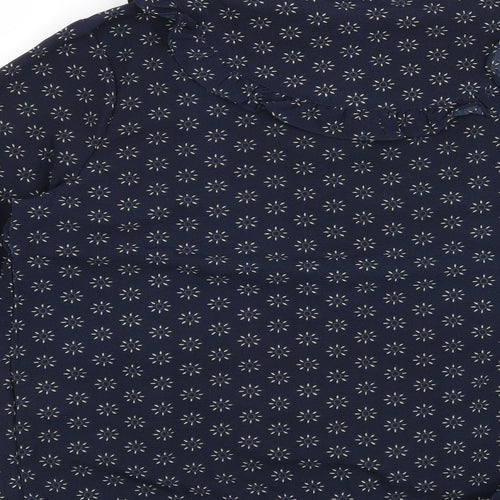 Brave Soul Womens Blue Geometric  Basic Blouse Size L
