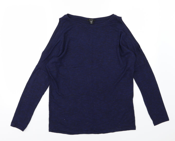 Amisu Womens Blue  Knit Pullover Jumper Size XS  - Cold shoulder