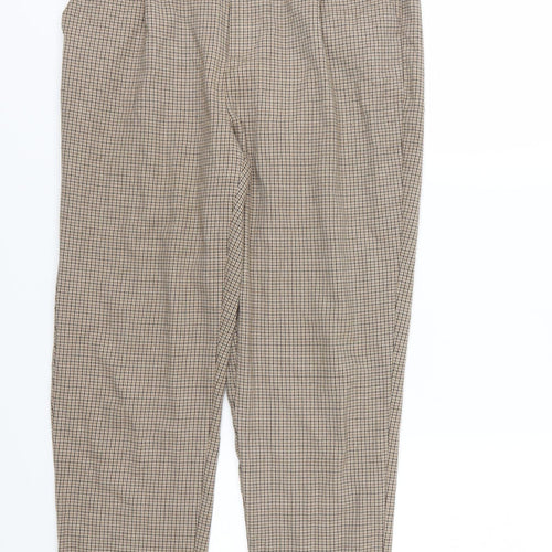 Stradivarius Womens Brown Houndstooth  Trousers  Size M L24 in