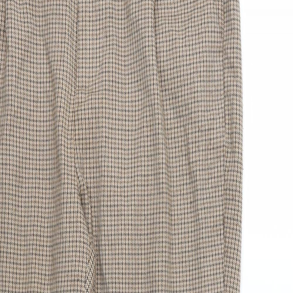 Stradivarius Womens Brown Houndstooth  Trousers  Size M L24 in