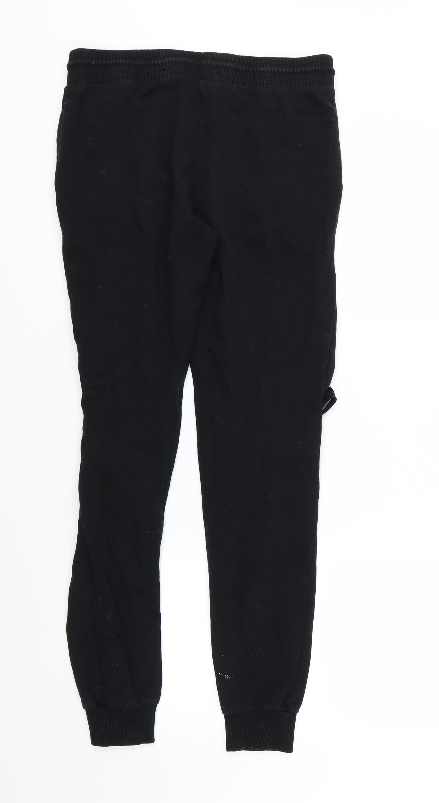 Primark Womens Black  Jersey Jogger Trousers Size 12 L30 in - Ripped