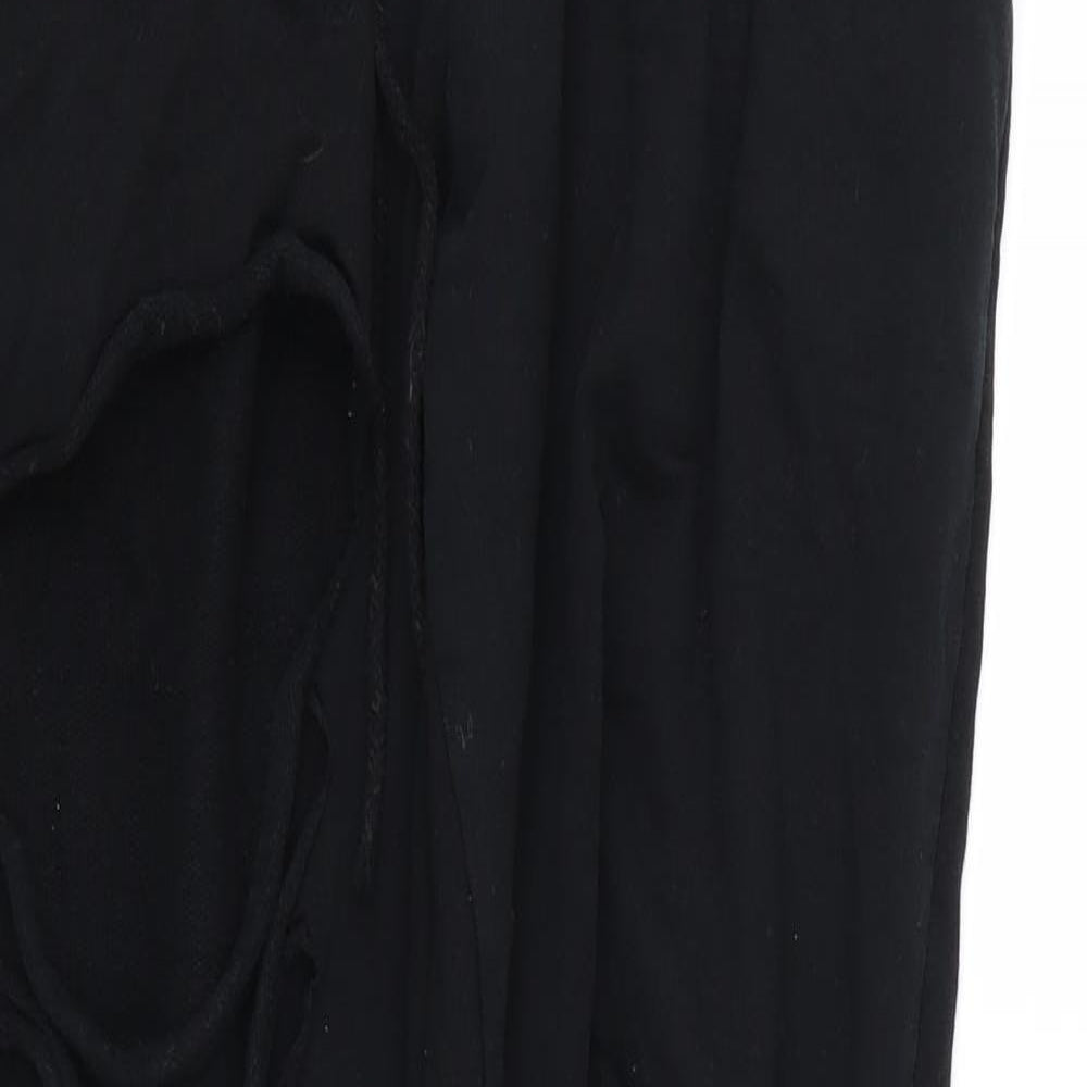 Primark Womens Black  Jersey Jogger Trousers Size 12 L30 in - Ripped