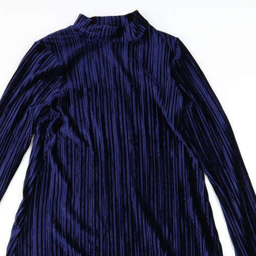 Brave Soul Womens Blue  Velour A-Line  Size S