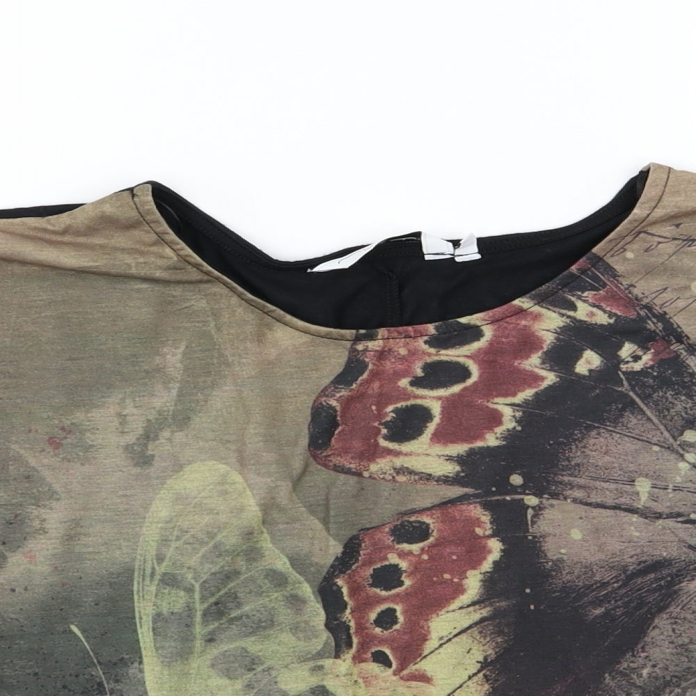New Look Womens Black  Jersey Basic T-Shirt Size 12  - butterfly