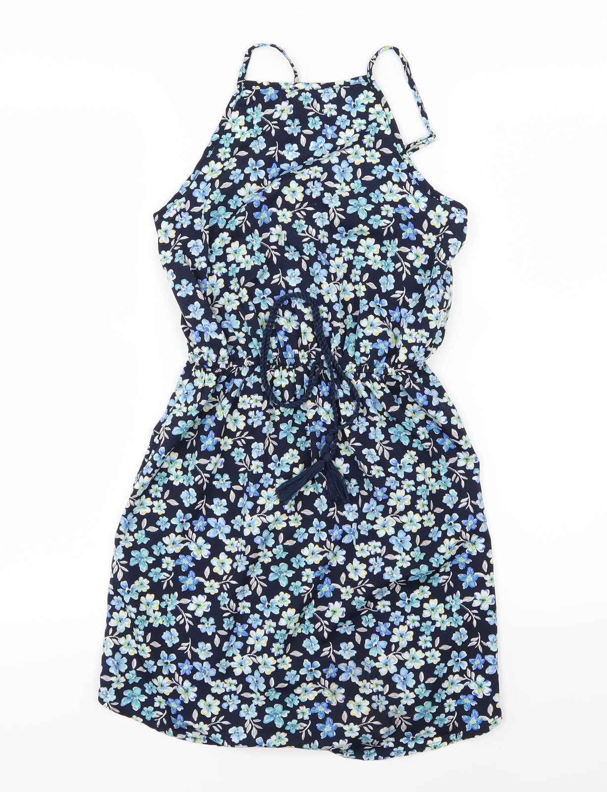 Primark Womens Blue Floral Chiffon A-Line  Size 6