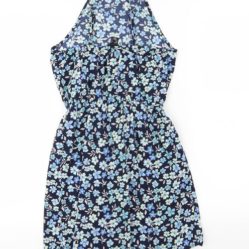 Primark Womens Blue Floral Chiffon A-Line  Size 6