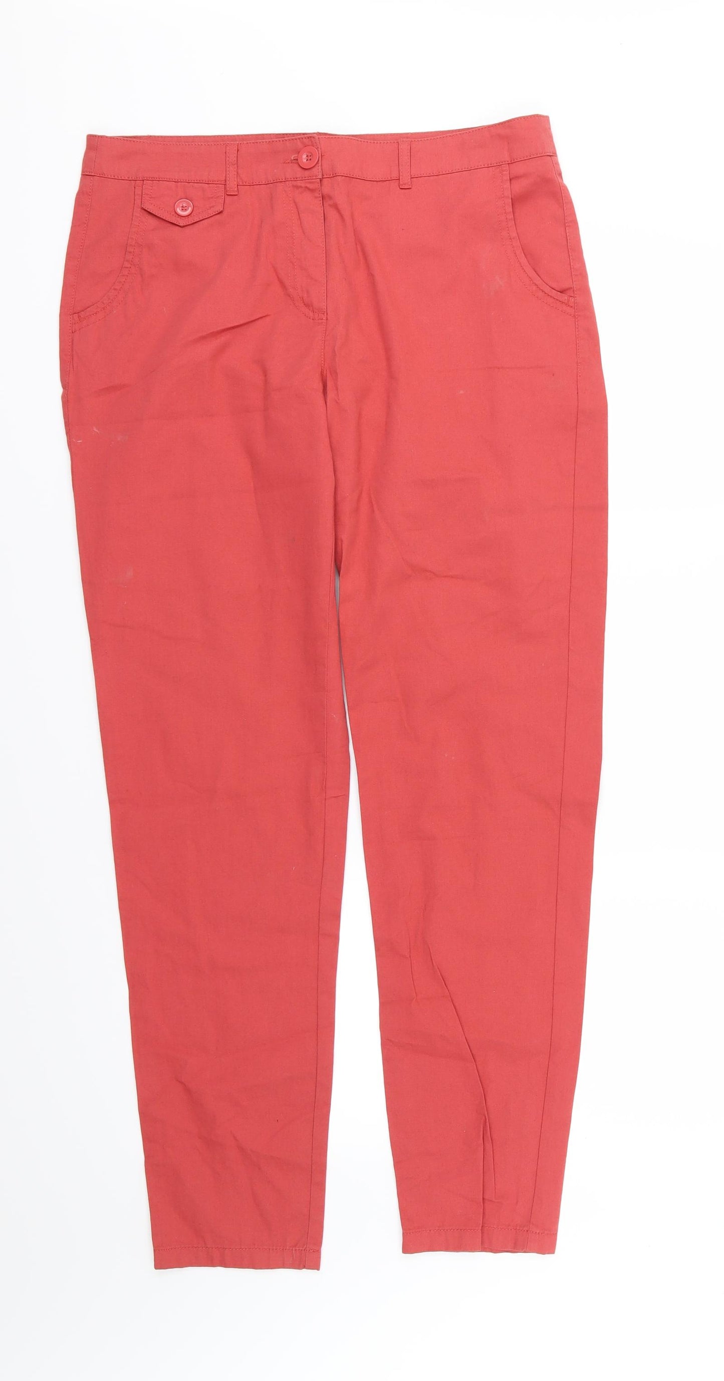 George Womens Red   Chino Trousers Size 12 L30 in