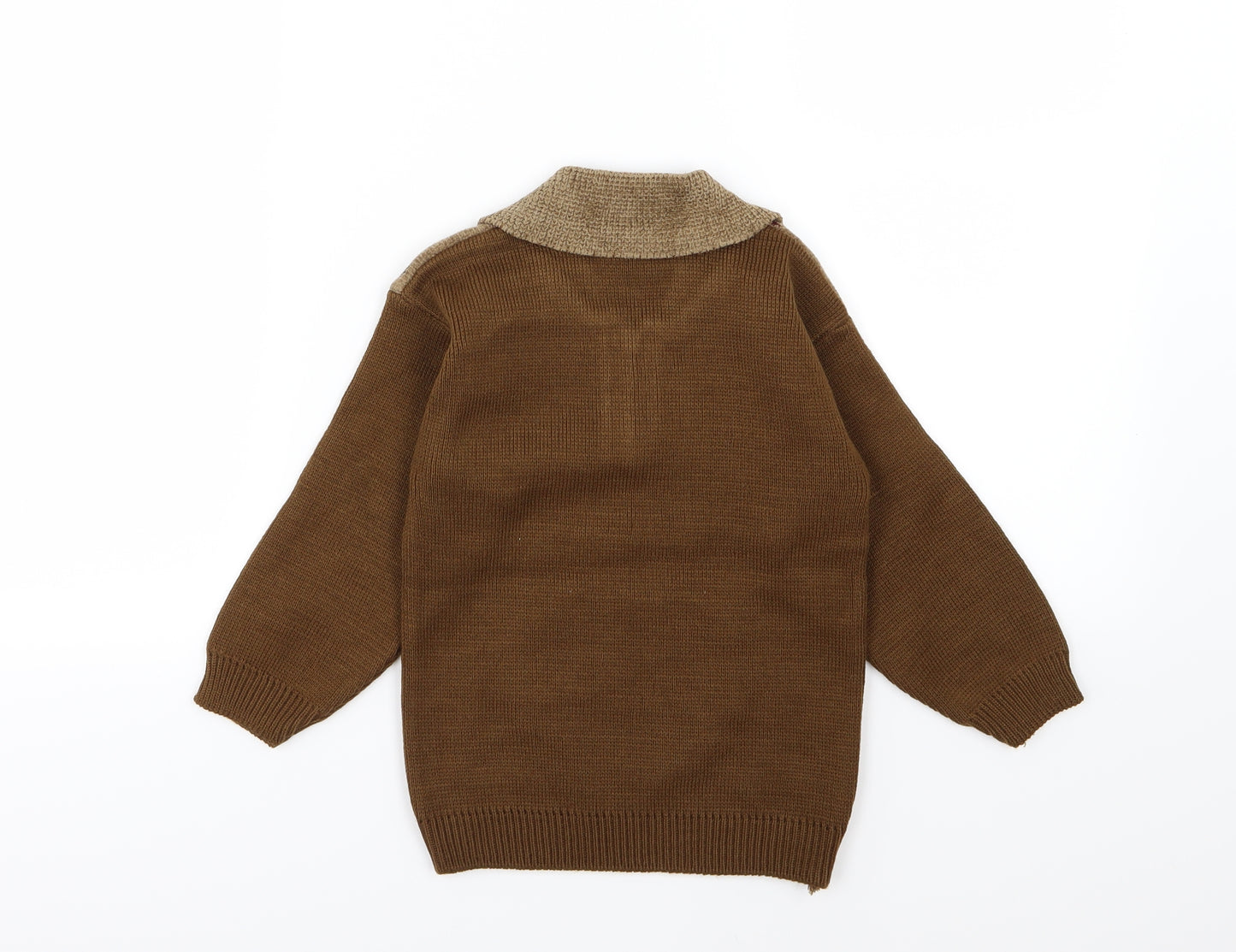 young 3 star Boys Brown  Knit Pullover Jumper Size L