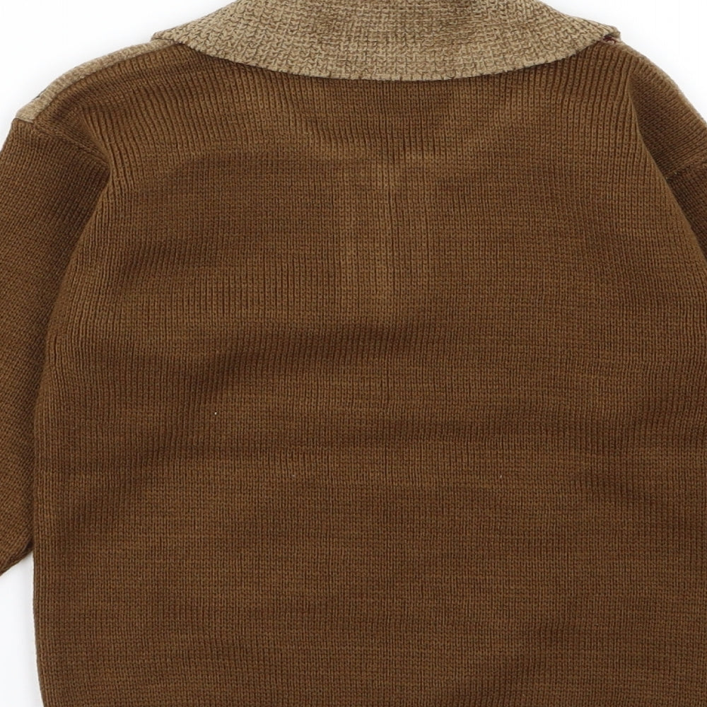 young 3 star Boys Brown  Knit Pullover Jumper Size L
