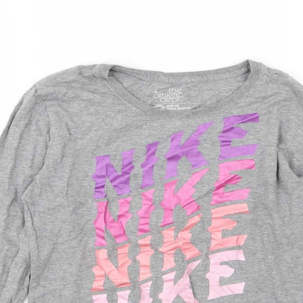 Nike Womens Grey  Jersey Basic T-Shirt Size S