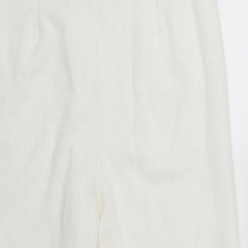 NEXT Womens Ivory   Cropped Trousers Size 12 L22 in - Cullotte